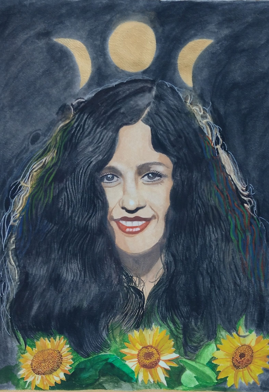 GAL COSTA POR FABIANA CAVALEIRO - TÉCNICA AQUARELA SOBRE PAPEL