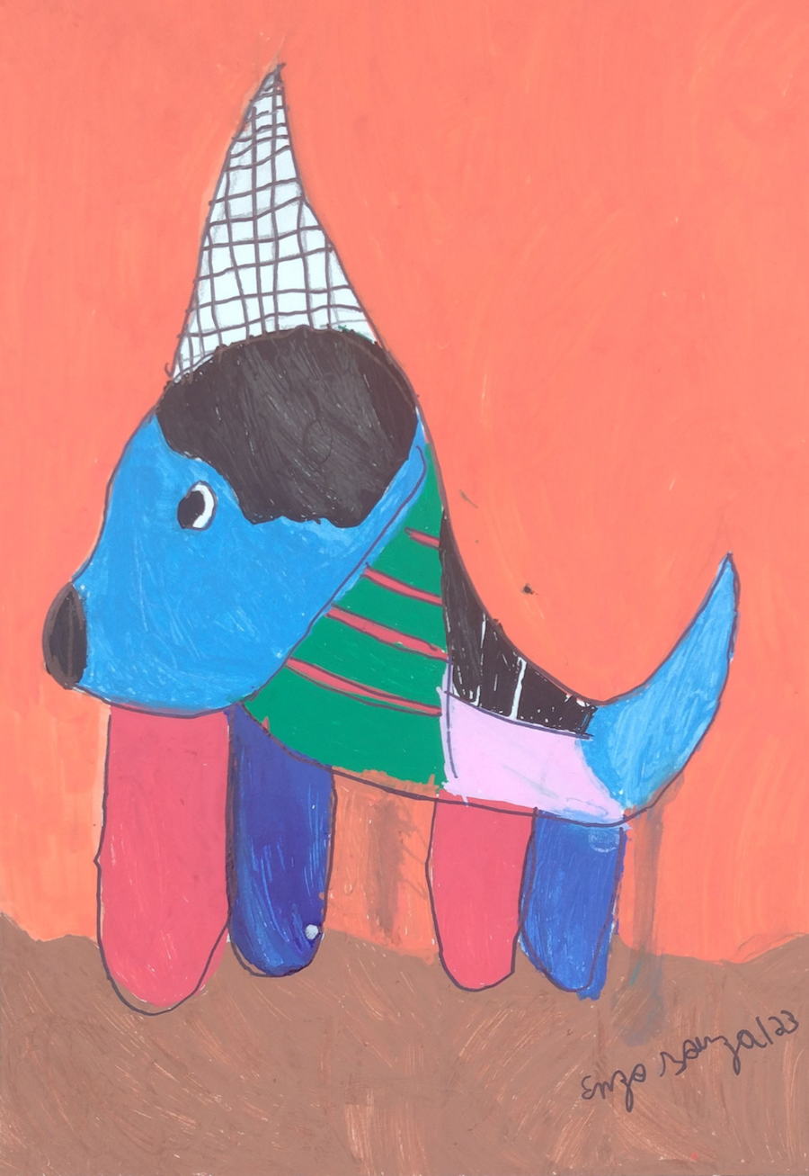 6 DOGUINHO INSPIRADO NA OBRA DE GUSTAVO ROSA TÉCNICA ACRÍLICA SOBRE PAPEL